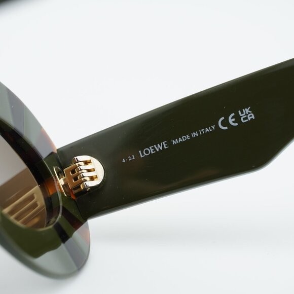 Loewe LW40091I 96E Sunglasses Havanan/Green Oval Frame, Brown Lenses main image 8
